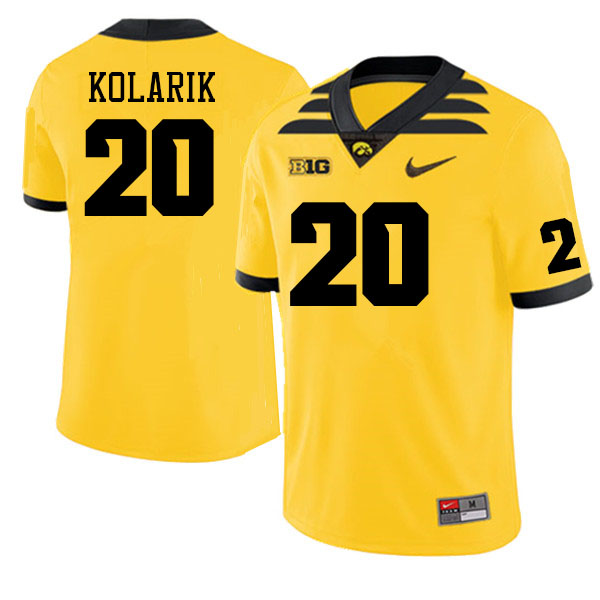 Men #20 Kael Kolarik Iowa Hawkeyes College Football Alternate Jerseys Sale-Gold - Click Image to Close